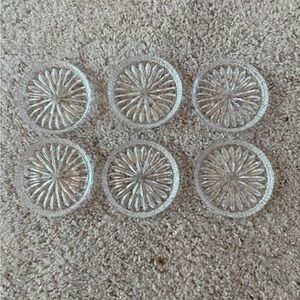 Set of 6 Clear Glass Coasters